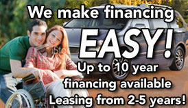 Up to 10 year financing available, leasing 2-5 years